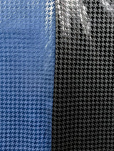 New Navy Or Black Houndstooth Foil Nylon Spandex Supplex Fabric - Navy, Black Houndstooth, 58" Width
