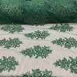 Elegant Sequin Lace Fabric - Floral Sequin Lace, Baby Blue, 51" Width