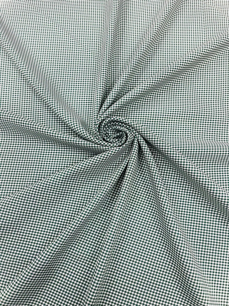Gingham 1/8 Squares Polyester Poplin Fabric - Checkered Gingham, 60" Width (1 Yard)