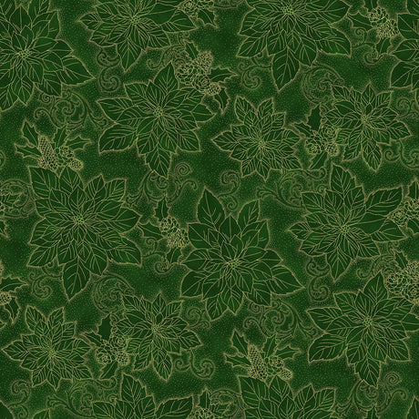 Quilting Cotton Christmas Splendor Hoffman Fabrics Hunter/Gold