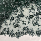 3D Beaded Floral Lace Fabric