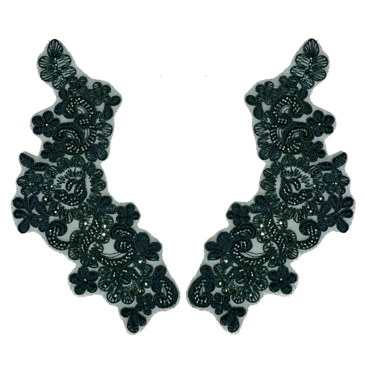 Beaded Floral Lace Applique
