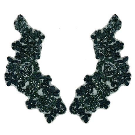 Beaded Floral Lace Applique