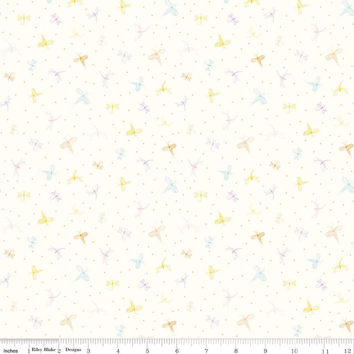 Cotton Dragonflies Fabric 43/44" Hush Hush 5