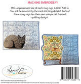 Machine Embroidery Kitty Mug Rugs Pattern