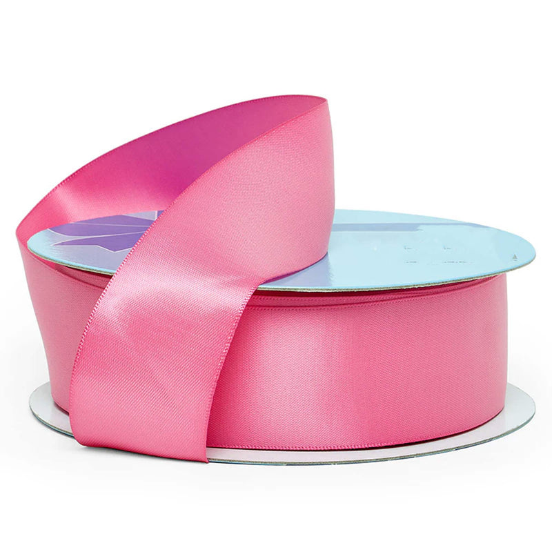 Elegant Satin Ribbon for Floral Arrangements 1 1/2 '' X 50 yd Double Faced 1 / roll Hot Pink