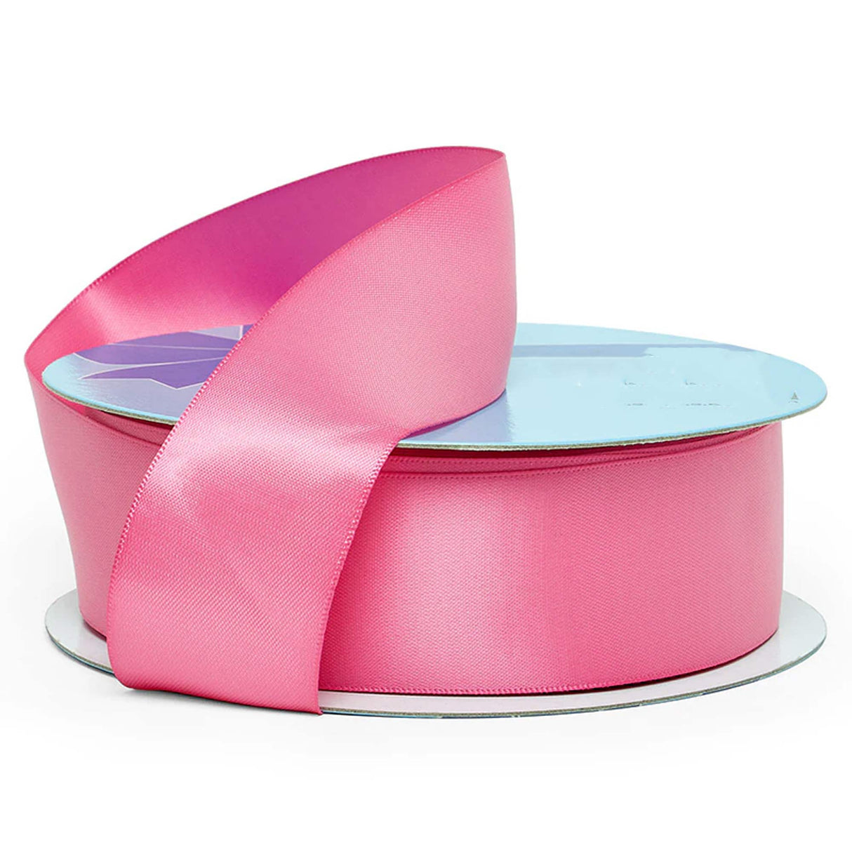Elegant Satin Ribbon for Flower Design Crafts 2 1/2 '' X 25 yd Double Faced 1 / roll Hot Pink