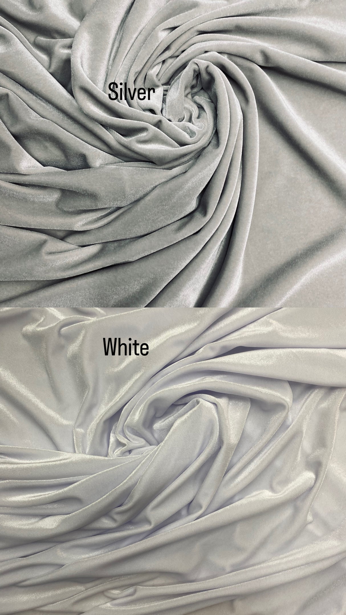 White Stretch Velvet Fabric - White, 58"-60" Width (1 Yard)