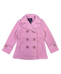 Girl's Rose Fleece Coat With Buttons Fleece Fabric - Rose, Double Breasted, Side Pockets (1 Piece)