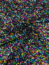 All-Over 5Mm Shiny Sequins Stretch Velvet Fabric - Sequins On Velvet, 54" Width (1 Yard)