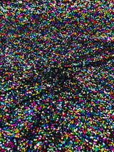 All-Over 5Mm Shiny Sequins Stretch Velvet Fabric - Sequins On Velvet, 54" Width (1 Yard)