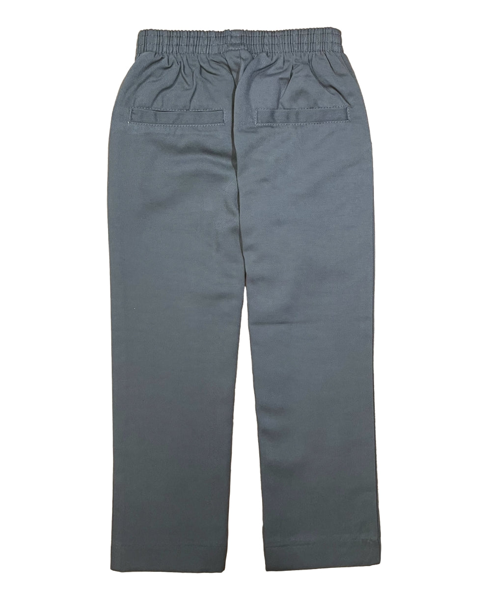 Boy's Grey Uniform All Elastic Waist Pull-On Pants - Grey, School Uniform Bottoms (4-12)
