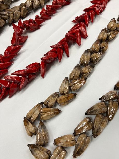 Ula Fala Necklace Fabric - Red, Brown, Blue, Large (1 Piece)