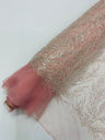 Vine Beaded Lace On Mesh Beaded Lace Fabric - Light Blue, White, Hunter Green, Nude, Clear Pink, Gold, Lavender, 54" Width (1 Yard)