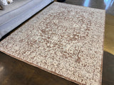 KAI 300 Polyester Rug - Cream Base, Textured Brick-Toned Oriental Motif, Grey Highlights, 5' 3" X 7' 4", 7' 9" X 10' 9", 10' X 13' (1 Unit)