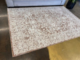 KAI 300 Polyester Rug - Cream Base, Textured Brick-Toned Oriental Motif, Grey Highlights, 5' 3" X 7' 4", 7' 9" X 10' 9", 10' X 13' (1 Unit)