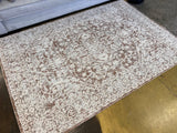 KAI 300 Polyester Rug - Cream Base, Textured Brick-Toned Oriental Motif, Grey Highlights, 5' 3" X 7' 4", 7' 9" X 10' 9", 10' X 13' (1 Unit)