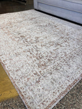 KAI 300 Polyester Rug - Cream Base, Textured Brick-Toned Oriental Motif, Grey Highlights, 5' 3" X 7' 4", 7' 9" X 10' 9", 10' X 13' (1 Unit)