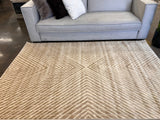Mirage Geometrical Linear Rug - Sandy Beige, Warm Mocha Tone-On-Tone High-Low Detail, 5' 3" X 7' 4", 8' X 11", 10' X 13" (1 Unit)