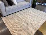 Mirage Geometrical Linear Rug - Sandy Beige, Warm Mocha Tone-On-Tone High-Low Detail, 5' 3" X 7' 4", 8' X 11", 10' X 13" (1 Unit)