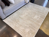 Bohemian Tone-On-Tone Creamy Beige Rug Crafted With High-Low Sandy Beige Circle Round Detail - Area Rug, Creamy Beige, High-Low Texture, 5' 3" X 7' 4", 8' X 11", 10' X 13" (1 Unit)