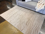 Cozy Mocha Waves Area Rug - Beige Tone-On-Tone Abstract, High-Low Texture, 5' 3" X 7' 4", 8' X 11", 10' X 13" (3 Sizes)