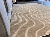 Cozy Mocha Waves Area Rug - Beige Tone-On-Tone Abstract, High-Low Texture, 5' 3" X 7' 4", 8' X 11", 10' X 13" (3 Sizes)