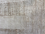 NUDE 21 Polyester Fabric - Geometric Linear Crème Beige, Warm Mocha Tone-On-Tone High-Low Texture, 5' 3" X 7' 4", 8' X 11", 10' X 13" (1 Unit)