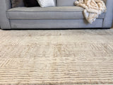 NUDE 21 Polyester Fabric - Geometric Linear Crème Beige, Warm Mocha Tone-On-Tone High-Low Texture, 5' 3" X 7' 4", 8' X 11", 10' X 13" (1 Unit)