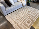Tone-On-Tone Mocha Geo Area Rug - Warm Beige, Modern High-Low Texture, 5' 3" X 7' 4", 8' X 11', 10' X 13' (1 Rug)