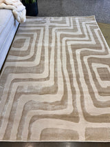 Tone-On-Tone Mocha Geo Area Rug - Warm Beige, Modern High-Low Texture, 5' 3" X 7' 4", 8' X 11', 10' X 13' (1 Rug)
