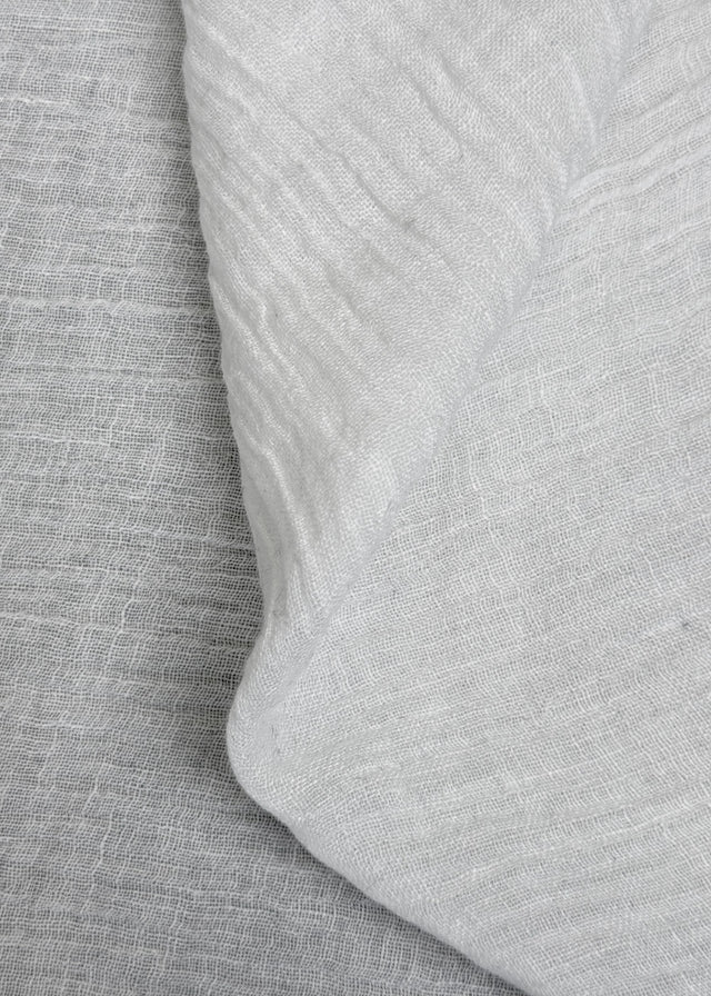 Pure Linen Crinkled Gauze Ivory