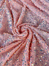 Iridescent Peach Sequin on Velvet
