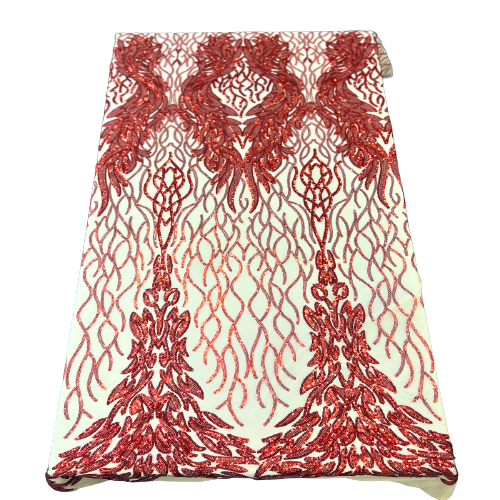 Stretch Sequins Fabric Lioness Mesh Backed