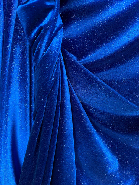 Shimmery Stretch Velvet Royal Blue