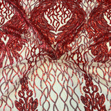 Stretch Sequins Fabric Lioness Mesh Backed
