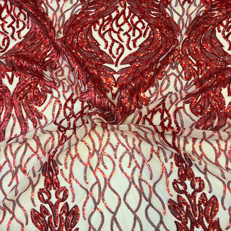 Lioness Stretch Sequins Fabric - Nylon Spandex Mesh, Sequin Lace, 60" Width, 4-Way Stretch (1 Yard)