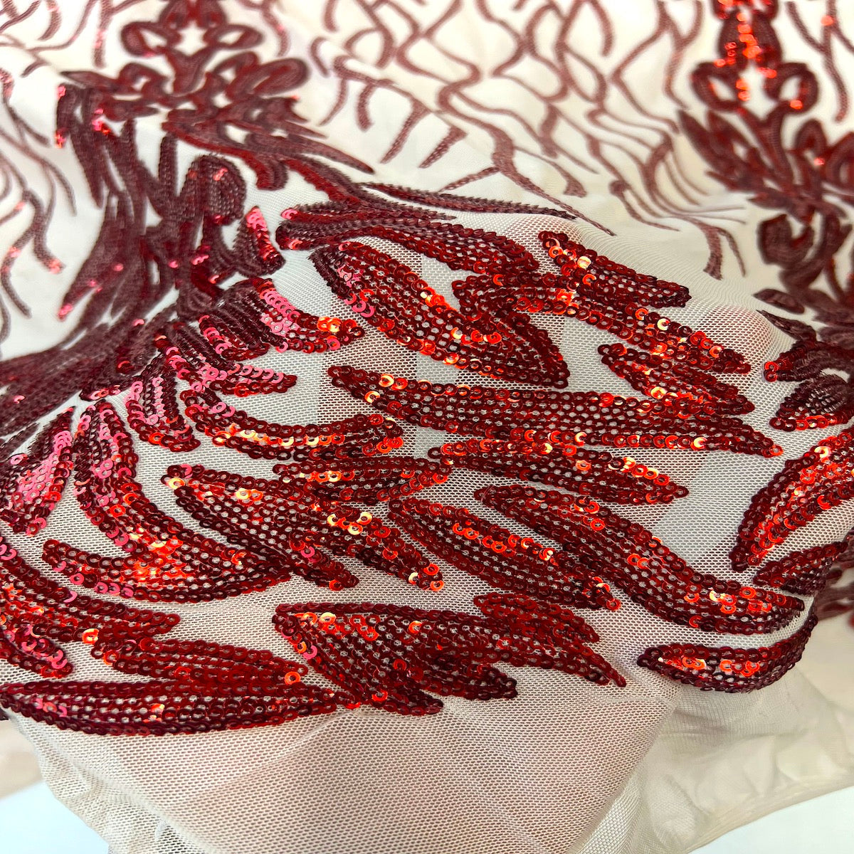 Stretch Sequins Fabric Lioness Mesh Backed