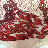 Stretch Sequins Fabric Lioness Mesh Backed