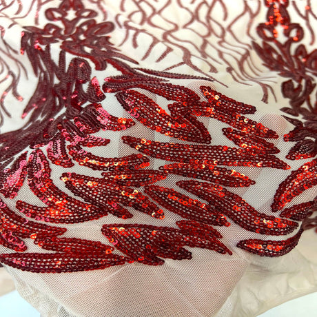Stretch Sequins Fabric Lioness Mesh Backed