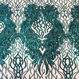 Stretch Sequins Fabric Lioness Mesh Backed