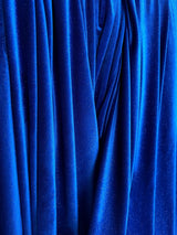 Shimmery Stretch Velvet Royal Blue