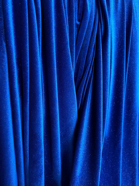 Shimmery Stretch Velvet Royal Blue