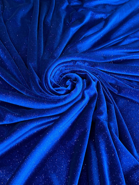 Shimmery Stretch Velvet Royal Blue