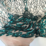 Stretch Sequins Fabric Lioness Mesh Backed