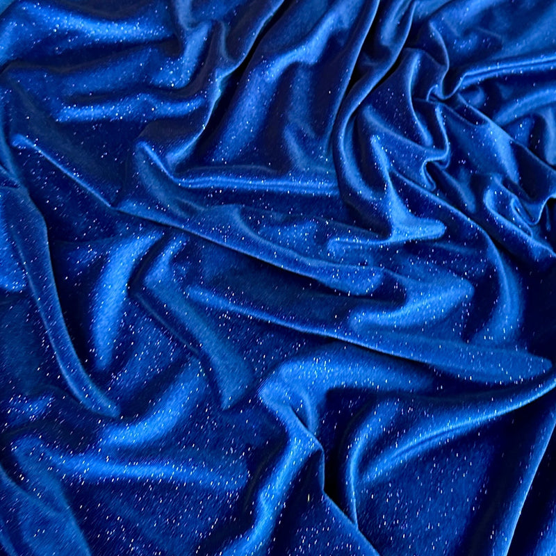 Shimmery Stretch Velvet Royal Blue