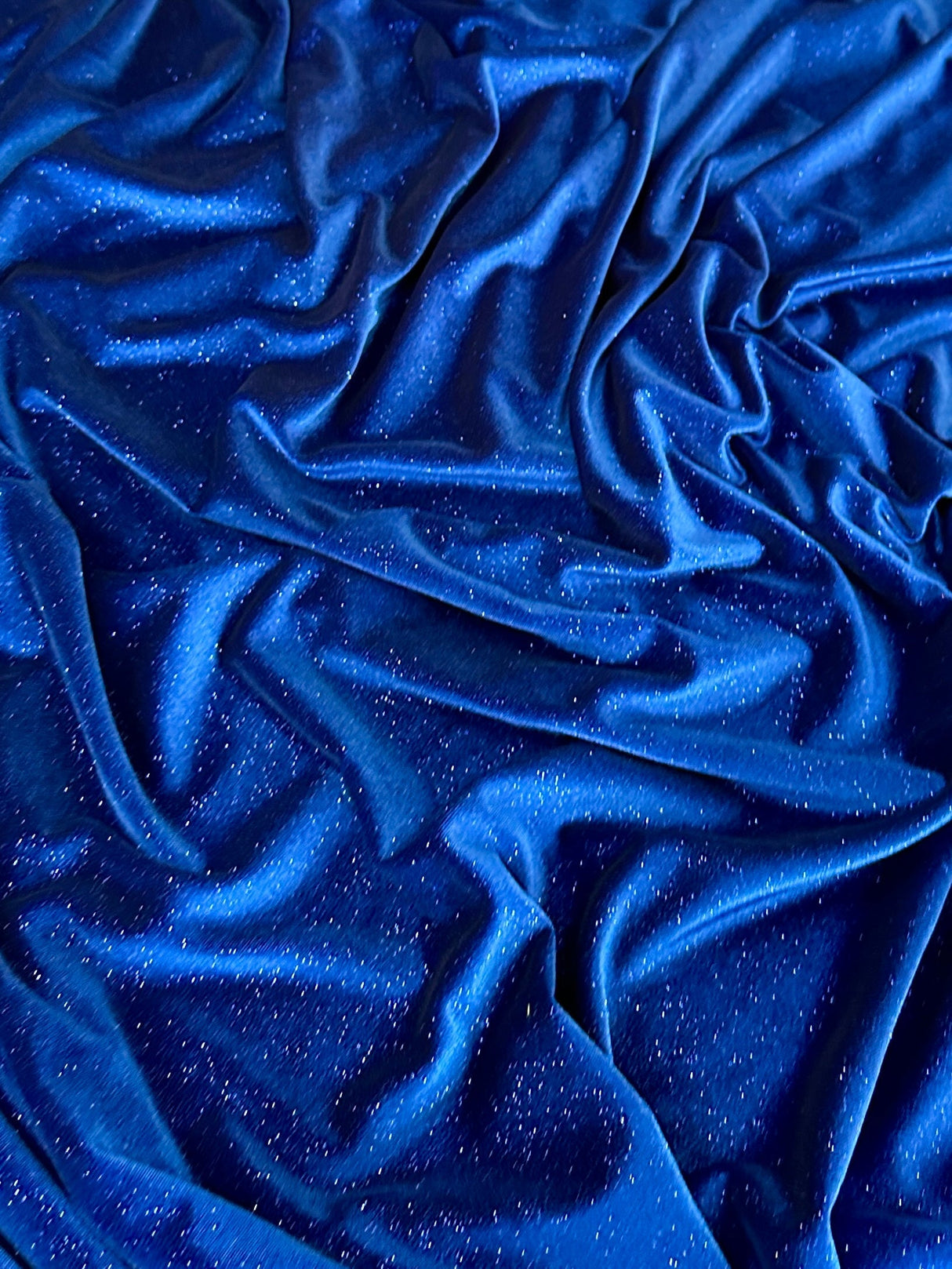 Shimmery Stretch Velvet Royal Blue