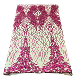 Stretch Sequins Fabric Lioness Mesh Backed