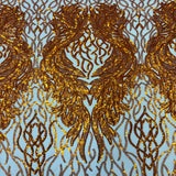 Stretch Sequins Fabric Lioness Mesh Backed