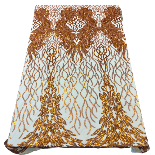 Stretch Sequins Fabric Lioness Mesh Backed